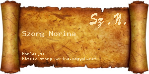 Szorg Norina névjegykártya